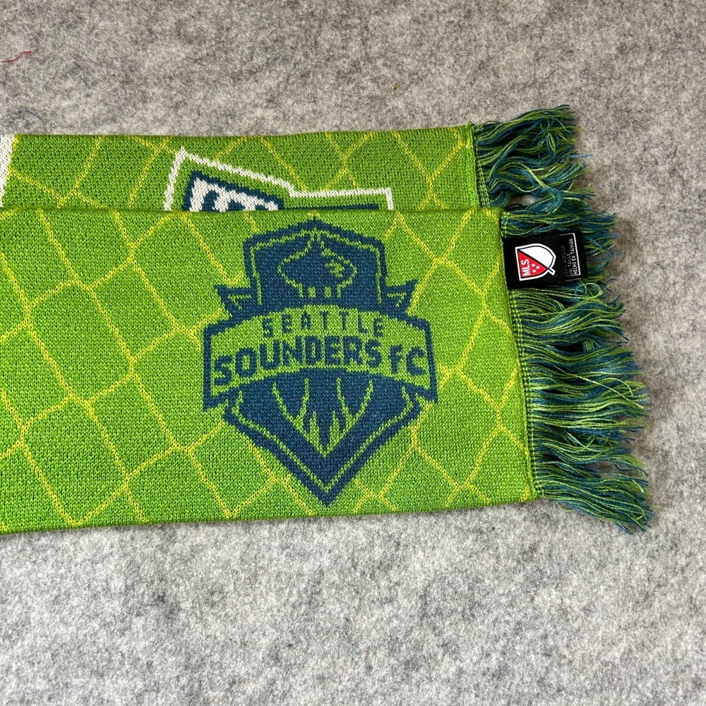 Seattle Sounders FC 'Sea of Sound' Scarf Scarf Unisex Navy/Lime Green New - Picture 3 of 6